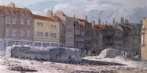 Veduta dei resti della vecchia mura di Londra, 1817
